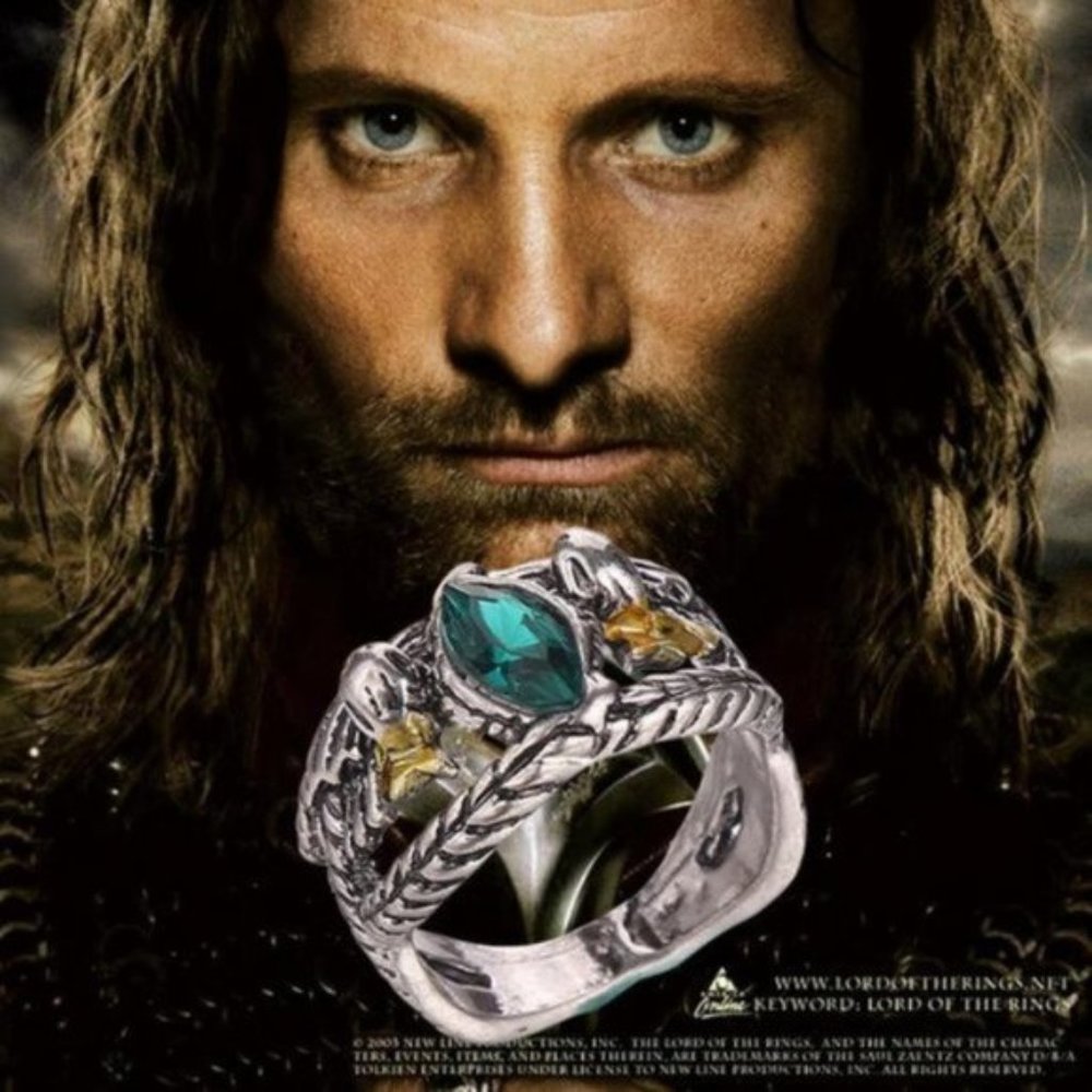 Ring ~ Lord Of The Rings ~ Stainless ~ Aragorn's ~ Barahir ~ Crystal Ring